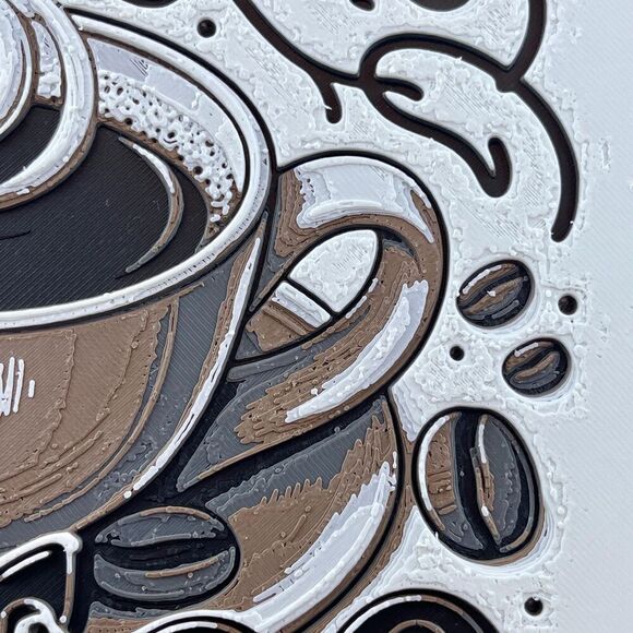 Coffee Wall Art, Coffee Lover, Coffee Station Decor, 3D Printed Wall Art - Picture 10 of 10